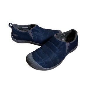 Women’s keen Navy Blue Outdoor Oxford Style Slip On Slippers Shoes Excellent 9.5